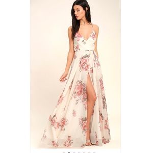Lulus floral wrap maxi dress size sm